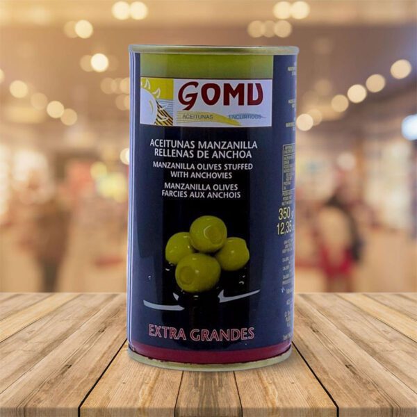 Aceitunas "Gomu" Rellenas de Anchoa 160/200 150Gr Escurrido