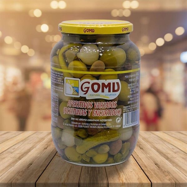 Aperitivos Variados Aceitunas y Encurtidos "Gomu" 480 Gr Escurrido