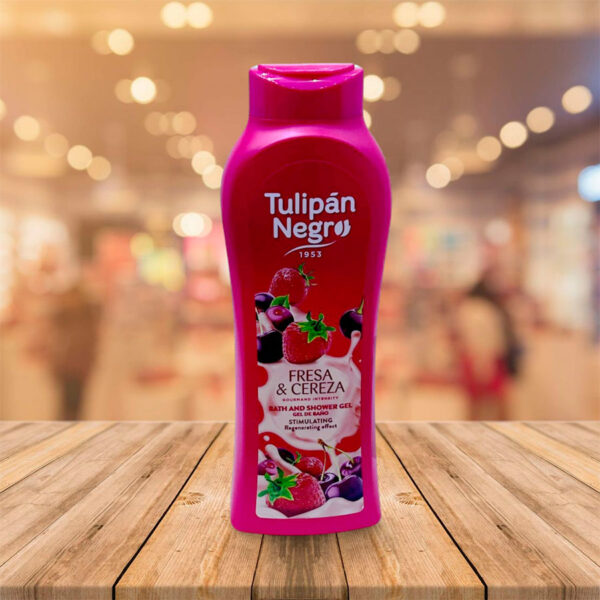 Gel de Ducha "Tulipan" Negro Fresa y Cereza 650Ml