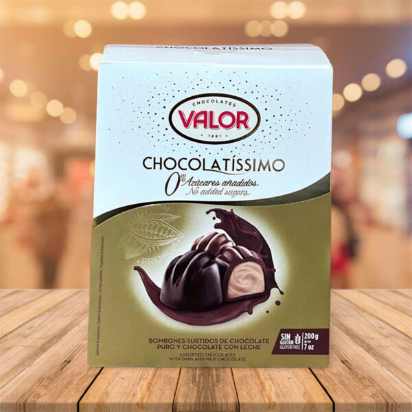 Bombones "Valor" Chocolatissimo 0% Azucares Añadidos  200Gr