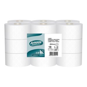 Papel Industrial Higiénico "Ammos" Baño 18 Unid