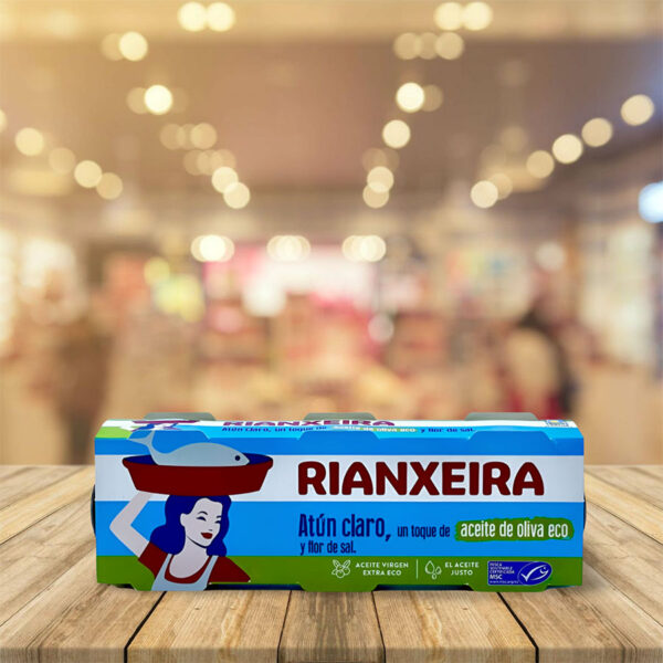 Atún Claro con un toque de Aceite de Oliva Eco y Flor de Sal "Rianxeira" Pack 3