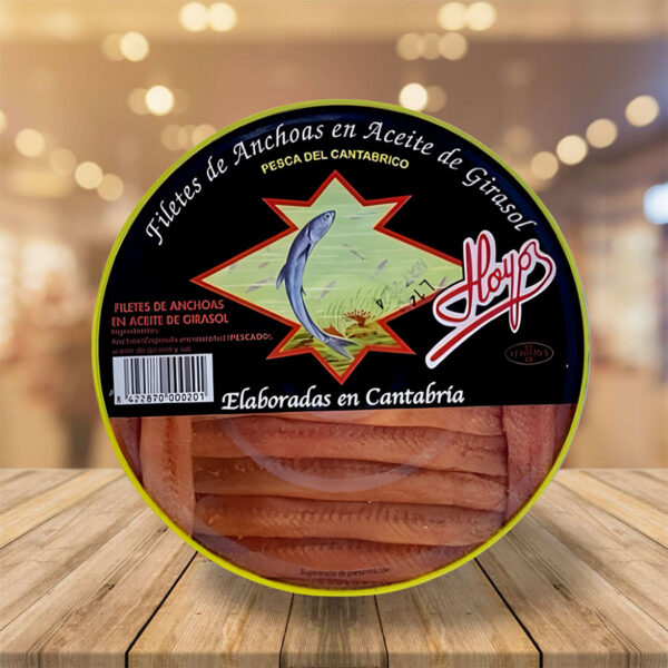 Filetes de Anchoa en Aceite de Girasol Carta Negra "Hoyo" 525 Gr