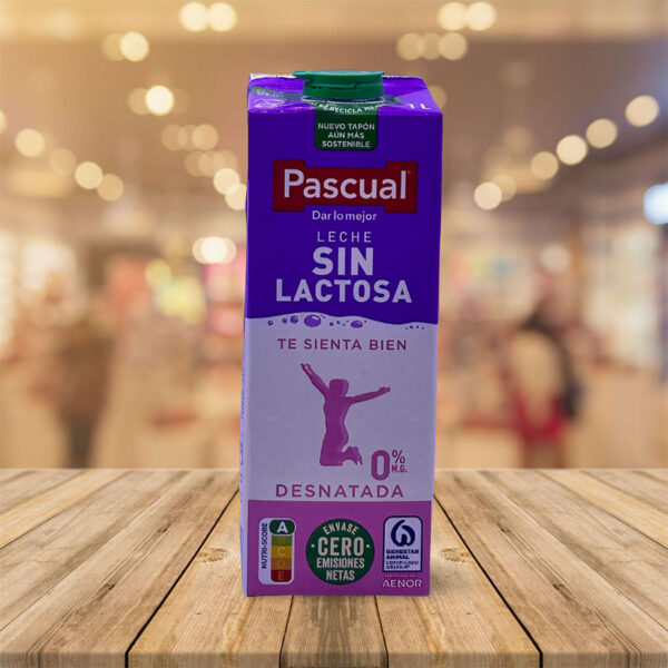 Leche "Pascual" Sin/Lactosa Desnatada 1 L Pack 6 Unid