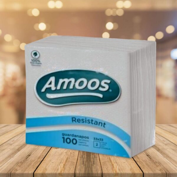 Servilleta "Amoos" 33x33 1C Blanca 100 Unid Caja 30 Unid