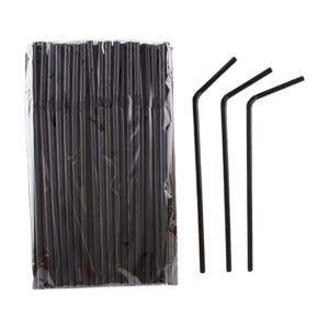 Pajita Plástico Flexible Negra 5x230mm 1000 Unid