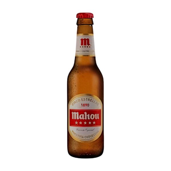 Cerveza "Mahou" 5 Estrellas 1/4 Botellín Caja 24 Unid